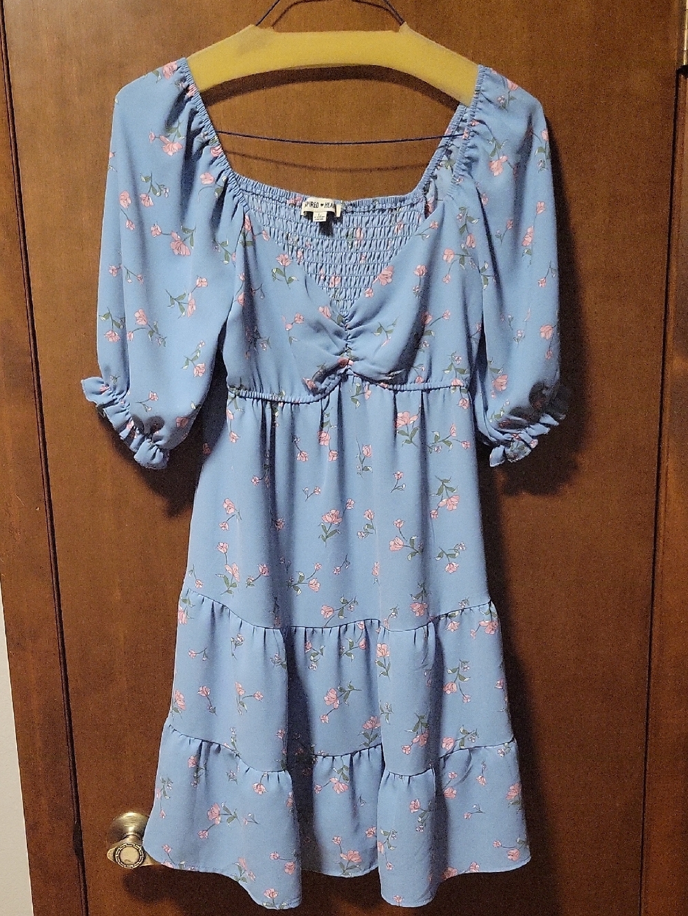 Inspired Hearts Blus Pink Floral Short Sleeve Dress M